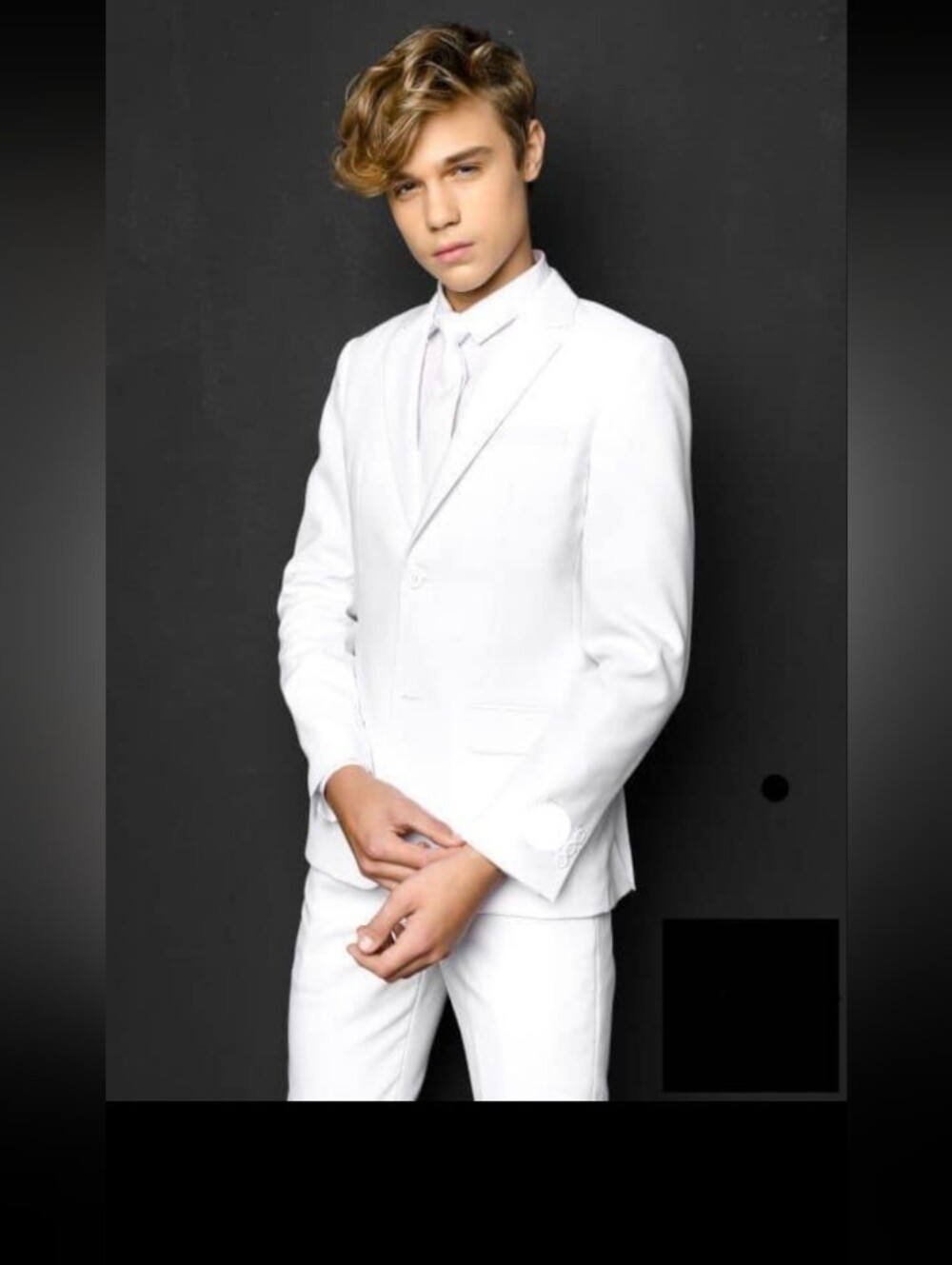 NWT Perry Ellis Boys White Slim-Fit Suit Blazer & Pants-Sz14